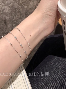 售完无补「月光环绕」日韩通体925银简约手链叠戴女高级感手饰