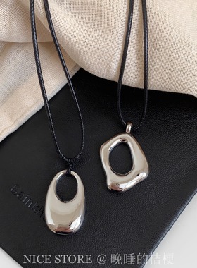 晚睡的桔梗「」几何毛衣链