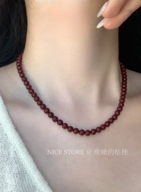 晚睡的桔梗I百搭简约串珠项链