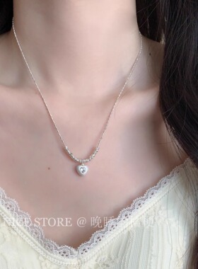 晚睡的桔梗「心缨」轻奢精致爱心项链女小众冷淡风蝴蝶结锁骨链