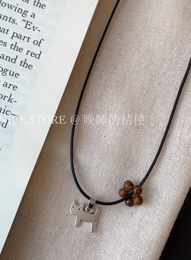 晚睡的桔梗「卷汪」韩系ins甜美少女心小狗花朵项链小众锁骨链