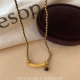 Platycodon that goes to bed late, Lai Shi, new Chinese style tiger stone braided rope, retro Maillard necklace, black gold gold jewelry for women