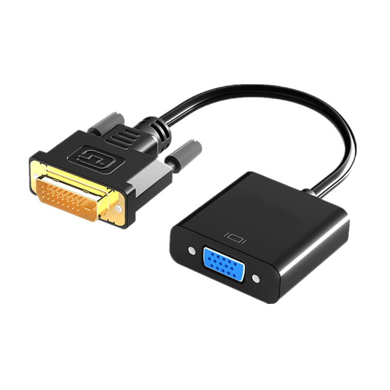 dvi-d转vga24+1/5显示器转接头接口转VGA连线1080P高清转器div加vja线vda线带芯片DVI-D/I主机连接扩展显示器 - 图0