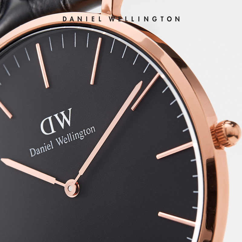 Danielwellington 丹尼尔惠灵顿 dw手表情侣对表黑色男女皮带腕表