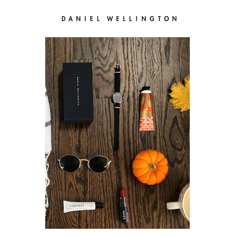 Danielwellington 丹尼尔惠灵顿dw手表女 28mm小表盘黑色织纹女表