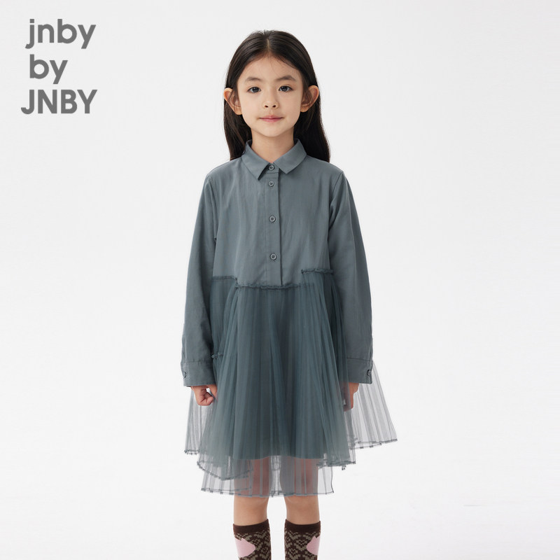 江南布衣童装秋款连衣裙纯色网纱拼接层次感女童儿童jnbybyjnby,淘宝优惠券,粉丝福利购,淘宝优惠卷