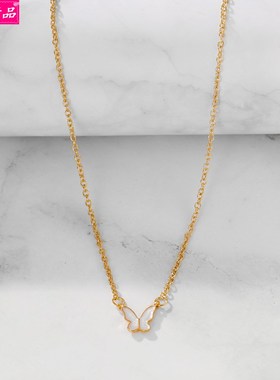 热蝴蝶吊坠项炼简单的女