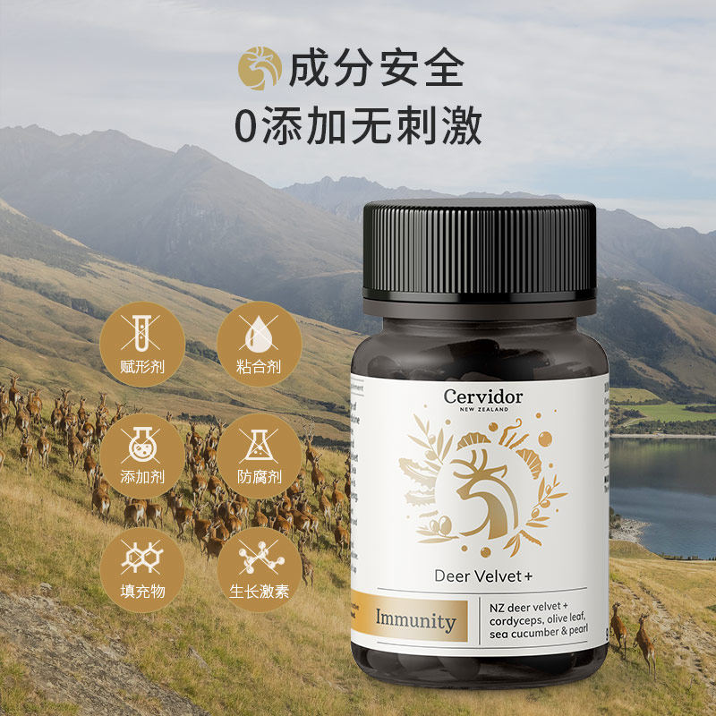 cervidor新西兰进口冬虫夏草胶囊 Cervidor海外鹿制膏/鹿制品