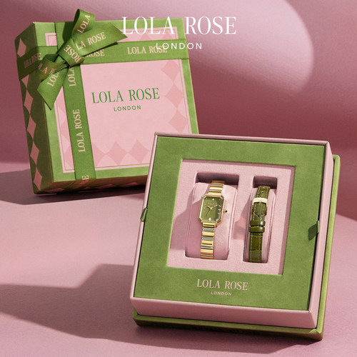 Lola Rose 罗拉玫瑰 Ms.Lola 英国方糖小绿表爆款进口手表女礼物 - 图0