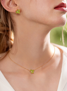 Lola Rose罗拉玫瑰 Ivy 英国常青藤绿玛瑙进口项链女生日礼物