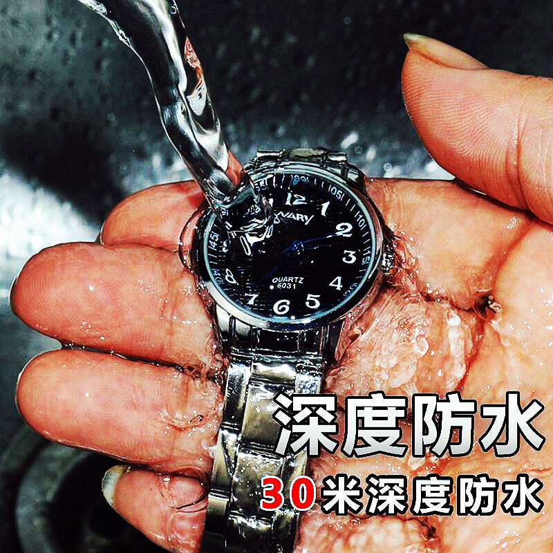 清晰大数字12机械钢带防水简约手表 clnai国产腕表