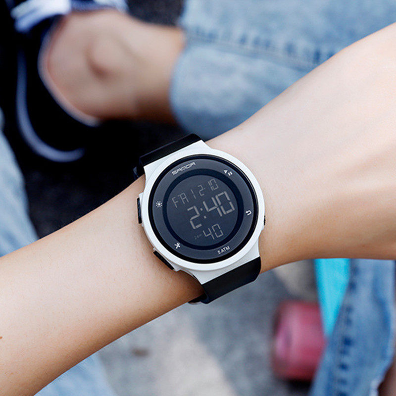 黑科技女士多功能全黑倒计时秒表 clnai国产腕表