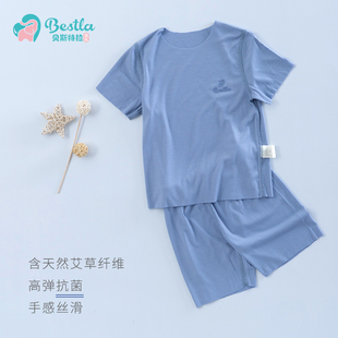 2套！莫代尔衣服男童家居服夏季