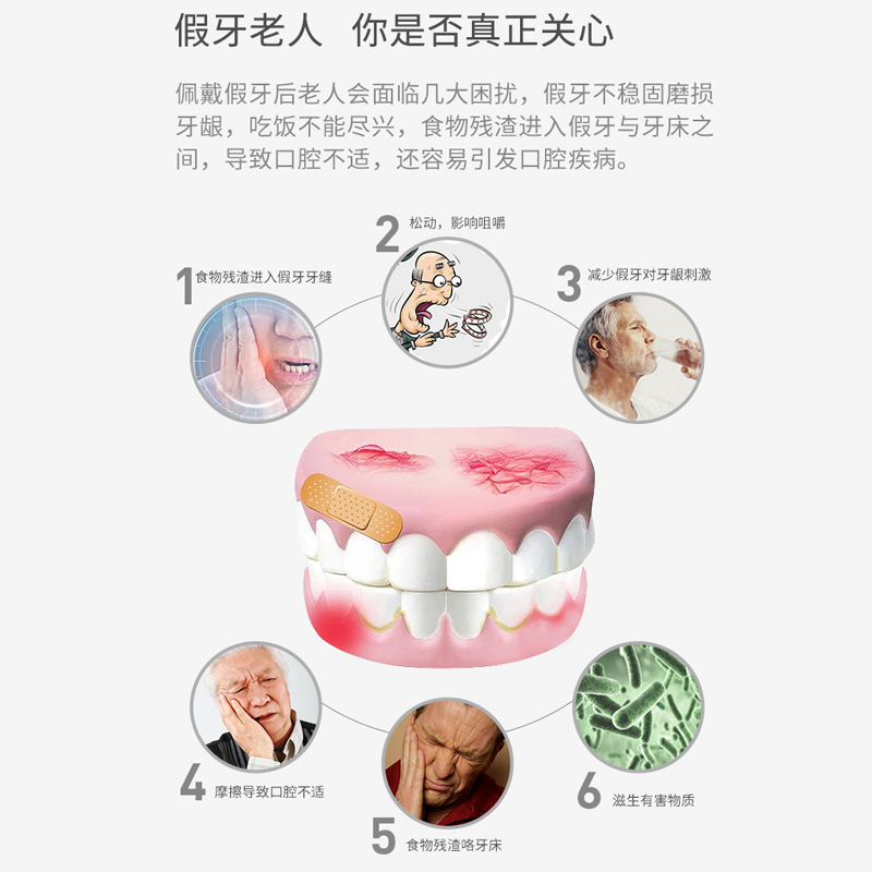 雅克菱义齿安固膏10g黏着膏假牙稳固剂松动脱落粘合剂固定粘胶膏-图1