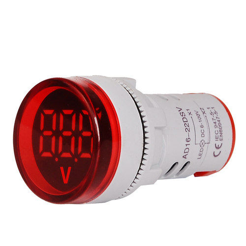 LED数显直流电压指示灯12V/24V信号灯开孔22mm电压表头6-100V通用 - 图3