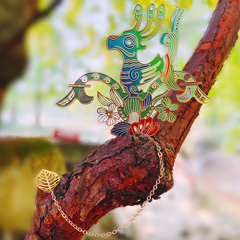 三星伴月【叶落文章处】三星堆金属镂空创意学习文具书签,淘宝优惠券,粉丝福利购,淘宝优惠卷