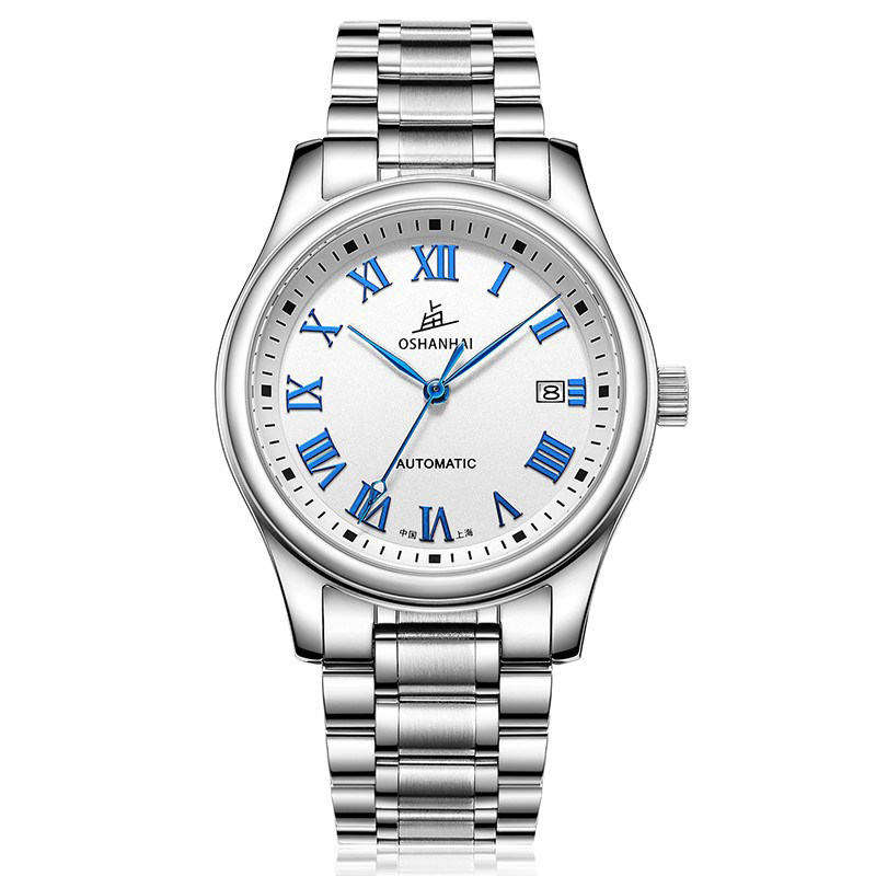 上海老乱牌自动男士全钢简约罗马 老乱国产腕表