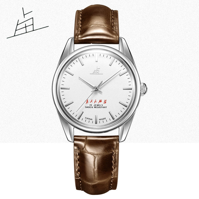上海老乱牌经典复古牛皮带手表机械潮流正品防水国产精品男士腕表