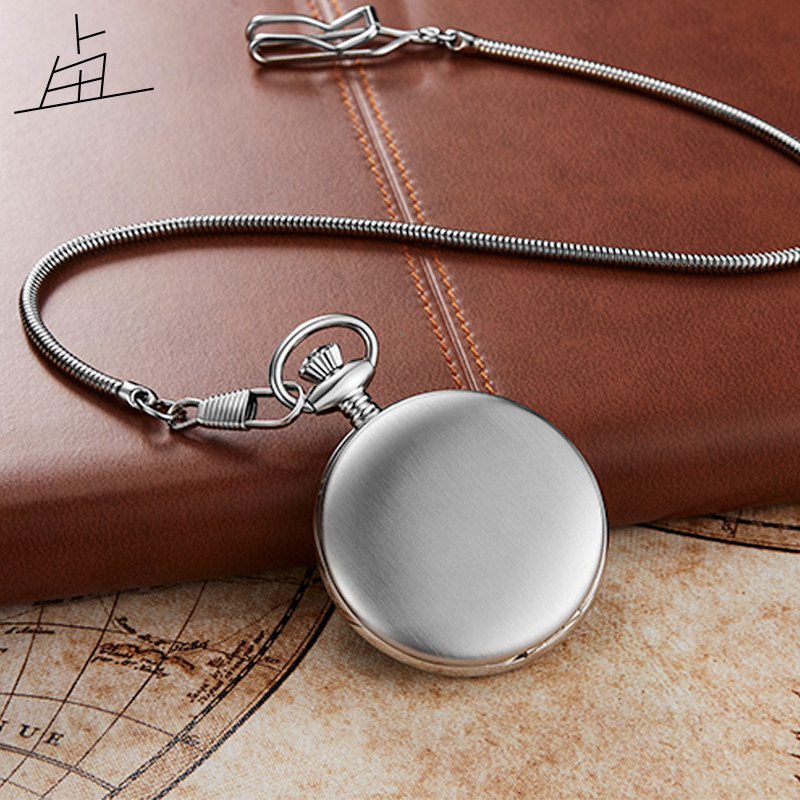 上海老乱复古全钢石英大数字怀表 老乱国产腕表