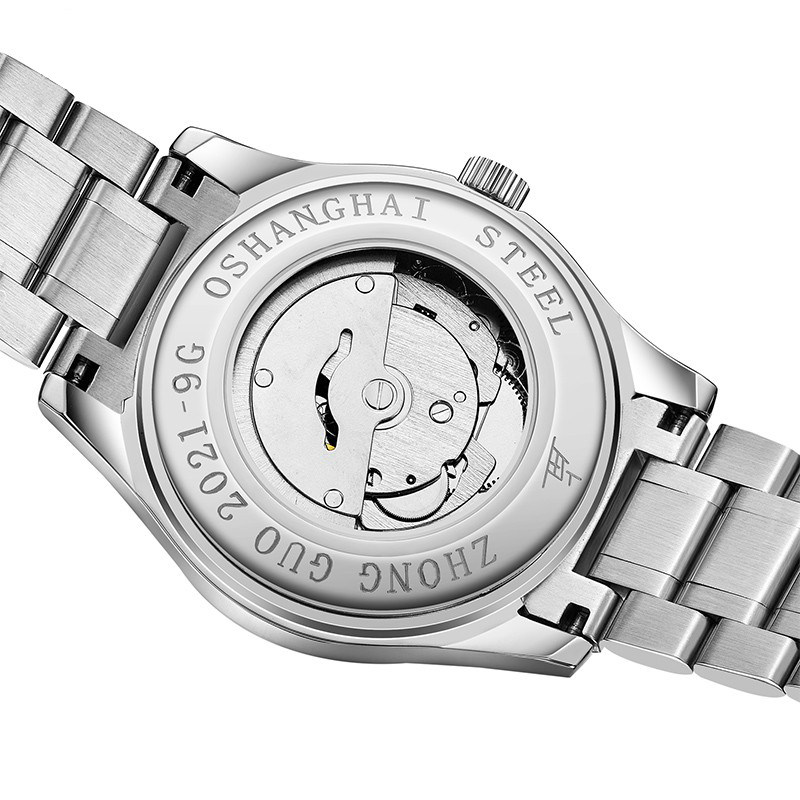 上海老乱牌自动男士全钢简约罗马 老乱国产腕表