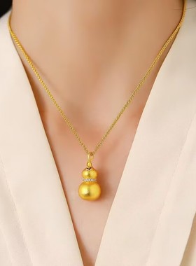 时尚如意福禄葫芦吊坠项链女网红爆款轻奢百搭小众设计感精美项链