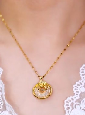 网状花朵圈圈项链女网红小众设计爆款精致百搭轻奢气质精美项链女