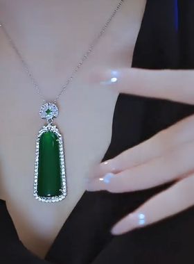 新款绿色无事牌平安牌项链