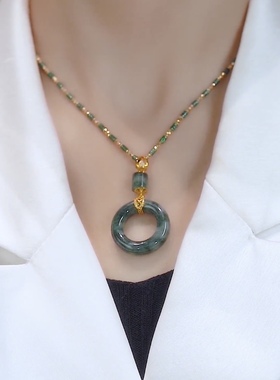 气质轻奢平安扣吊坠锁骨链项链女