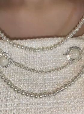 轻奢小众珍珠项链2022年新款女设计感复古高级感锁骨链颈链配饰品