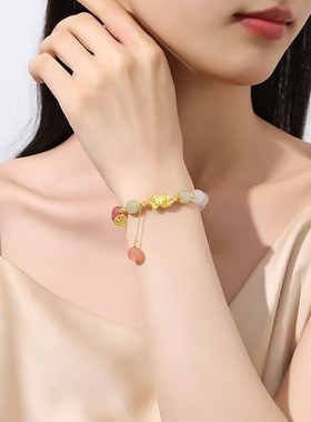 新款福牌莲花手链女款甜美时尚