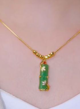 中国风转运珠竹节项链女轻奢