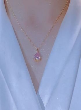 日韩钛钢水滴项链女吊坠潮网红百搭简约气质锁骨链颈链冷淡风配饰