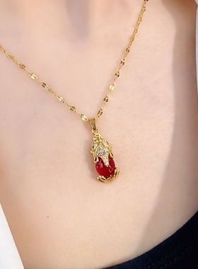 高级感转运招财貔貅项链女钛钢短款不掉色网红百搭锁骨链2022新款