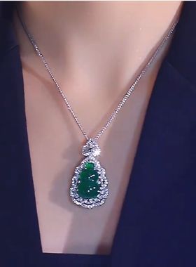 新款新中式绿葫芦项链