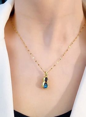 简约钛钢花生吊坠项链女个性网红