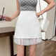 2024 new white hip-covering A-line short skirt