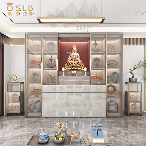 佛龛现代轻奢观音菩萨供台神台神龛佛台香案立柜客厅家用香火供桌 - 图1