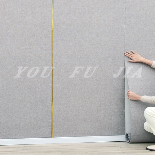 深圳包安装亚麻自粘墙布客厅直播间背景墙卧室硬包自贴软墙板壁布 - 图0