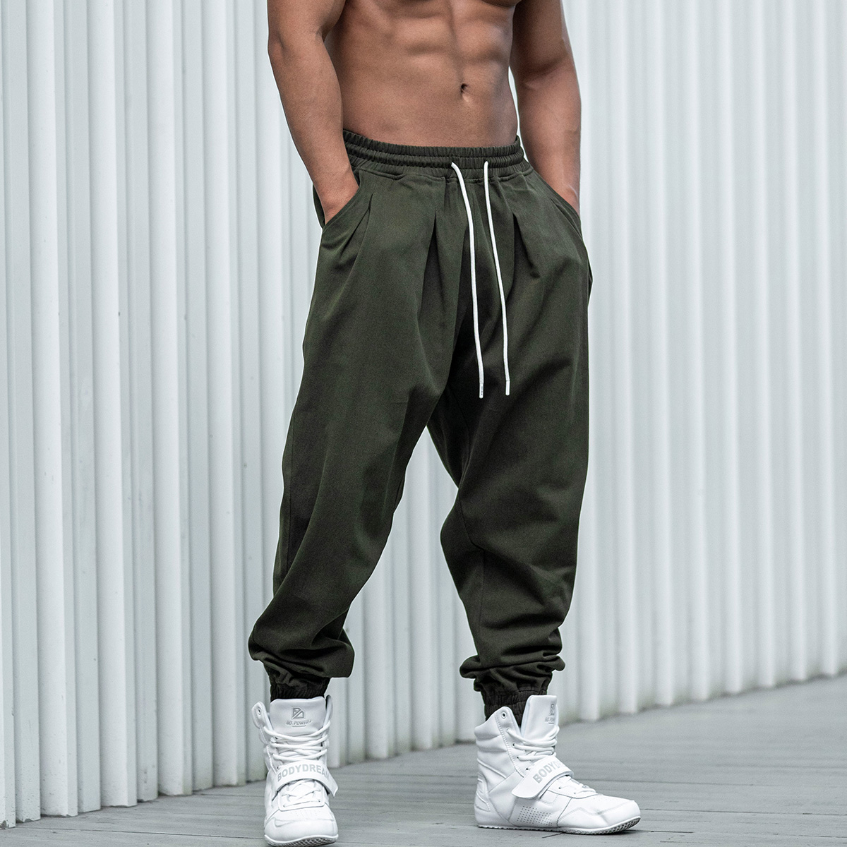 鹿家门秋冬新款健身百搭纯棉休闲长裤运动时尚工装裤宽松小脚裤男,淘宝优惠券,粉丝福利购,淘宝优惠卷