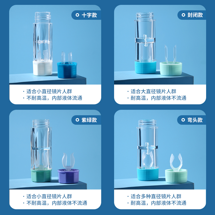 明朗RGP硬性柱形双联瓶眼镜盒角膜塑形镜OK镜双头收纳便携伴侣盒 - 图1