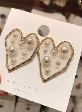 东大门爱心镶嵌珍珠杨丞琳同款