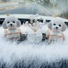 New Internet celebrity diamond-encrusted Xiaowang Chai Teddy shaking head dog car ornaments female driver ladies car interior decoration supplies