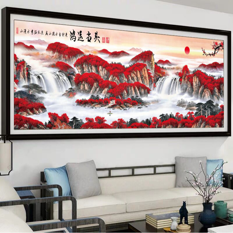 成品鸿运当头2026新款机绣纯手工大气十字绣已绣好的出售客厅大厅,淘宝优惠券,粉丝福利购,淘宝优惠卷