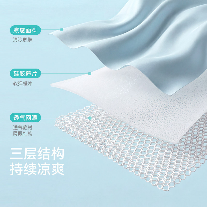 绘睡呼呼小冰席冰丝凉席夏季A类抗菌床笠罩硅胶软席透气床单夏天