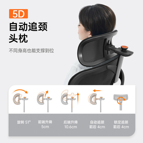 麦塔奇追腰人体工学椅电脑椅久坐办公椅座椅电竞椅护腰椅子老板椅 - 图1
