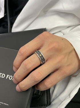 复古太阳图腾开口戒指