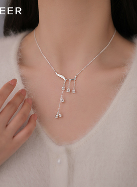 999纯银铃兰花女锁骨链项链爆款