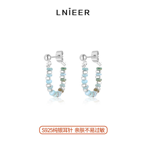 925纯银针多巴胺彩色碎银耳环女小众轻奢高级感新款耳钉夏天耳饰 - 图3