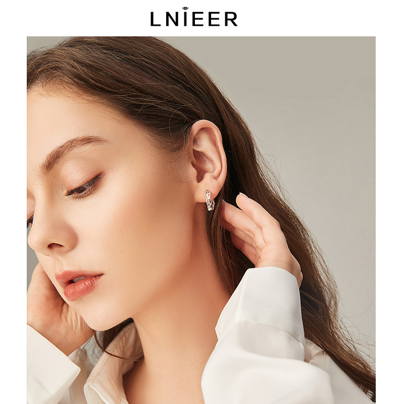 韩国999足银荆棘2022年新款潮耳钉 lnieer耳环