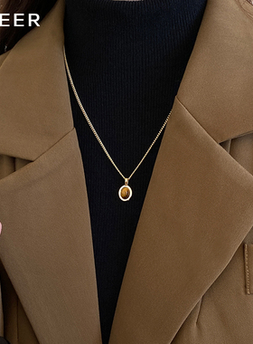 LNIEER虎眼石女项链轻奢高级项链